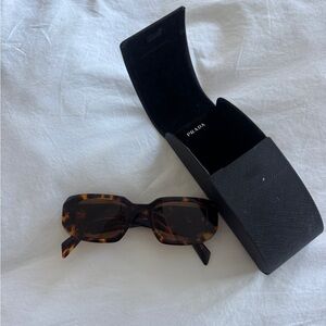 Prada Brown Tortoise oval Sunglasses with Case